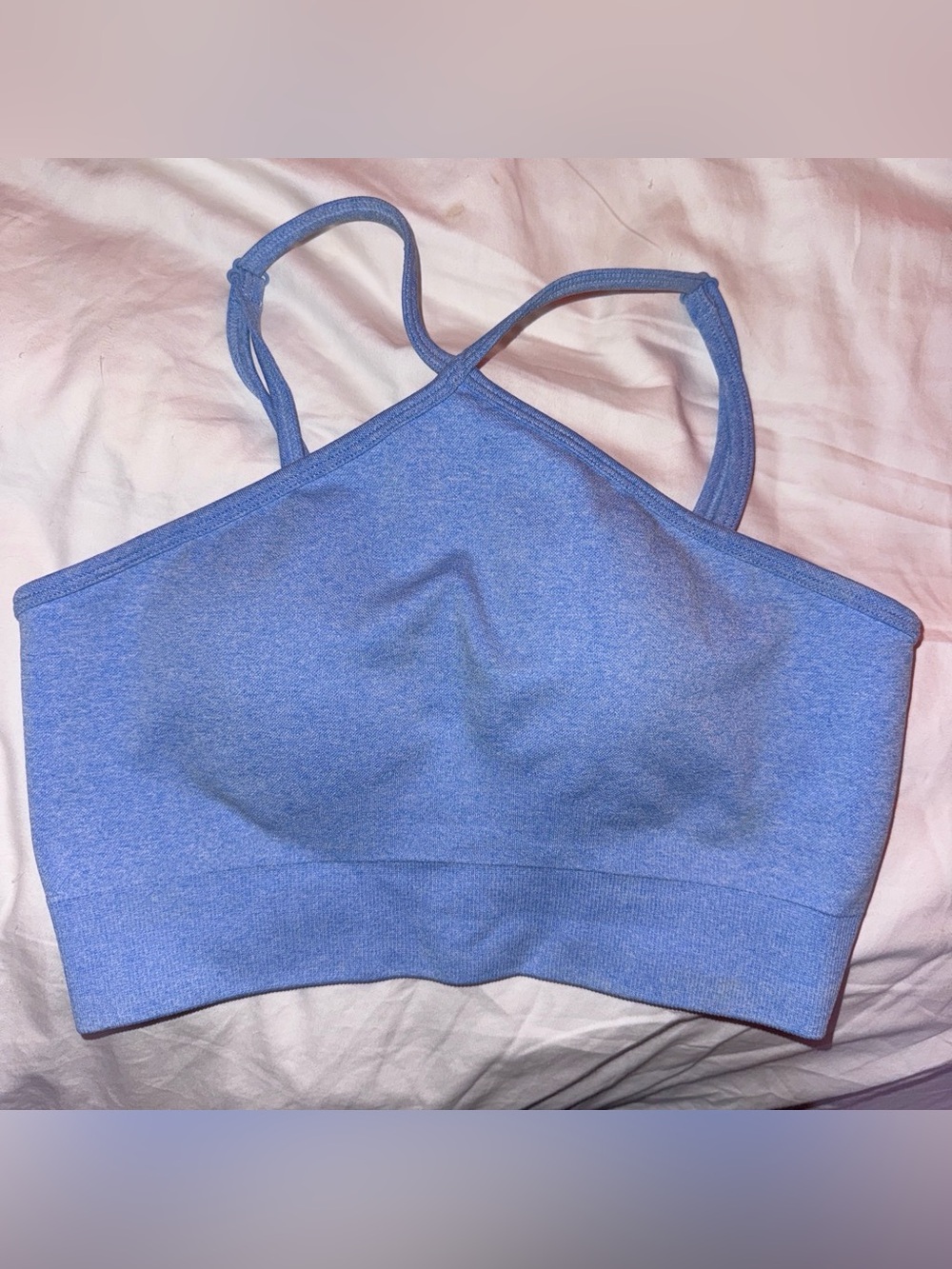 Women’s Cropped Cross-Strap Tank Top - Light Blue